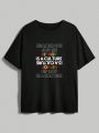 Crazy Goat Slogan Graphic Tee Drop Shoulder Tee