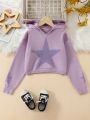 Girls' (big) Star Pattern Hooded Sweater