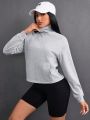 Daily&Casual Half Zip Drop Shoulder Sports Sweatshirt