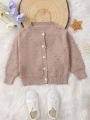 New Arrival Solid Color Baby Girls' Cardigan Sweater For Fall/winter