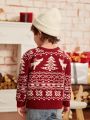 SHEIN Toddler Boys Christmas Pattern Sweater