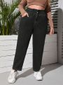 Plus Paperbag Waist Mom Fit Jeans