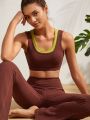 SHEIN Leisure Contrast Binding Sports Set