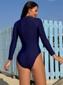 SHEIN Swim SPRTY Ladies' Color Block One-Piece Swimsuit