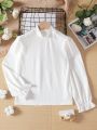 Girls' High Neck Long Sleeve T-Shirt