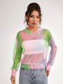 1pc Colorful Mesh Sports Hoodie