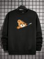 SHEIN Extended Sizes Men Plus Bear Print Sweatshirt