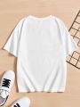 Teen Boys' Casual Cartoon Pattern Short Sleeve T-Shirt Suitable For Summer