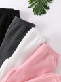 SHEIN Kids HYPEME 4pcs/Set Tween Girls Knitted Casual Wear Multicolor Combinations Of Essential Loose Fit Sweat Pants