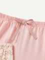 Cozy Cub Baby Girl Floral Print Decorated Bowknot Casual Shorts 2pcs/Set