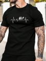 Manfinity Men's Astronaut Print Short Sleeve Bodycon T-Shirt