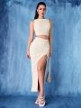 SHEIN BAE Backless Top & Long Skirt 2pcs Christmas & New Year's Eve Party Outfit