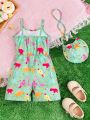 Fashionable And Cute Cartoon Print Suspenders For Baby Girls