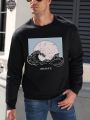 Men's Casual Round Neck Printed Sweatshirt