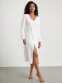 SHEIN Leisure Ladies' V-Neck Homewear Dress