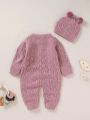 Infant Button Up Sweater Jumpsuit