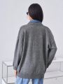 SHEIN Essnce Fake Two Piece Women's Sweater Cardigan