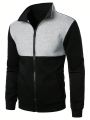 Men Two Tone Zip Up Sweatshirt