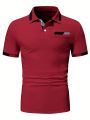 Men Contrast Trim Polo Shirt