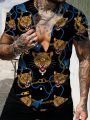 Men's Leopard & Chain Printed Shirt