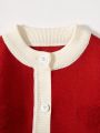 Baby Girls' Contrast Binding Button Front Cardigan