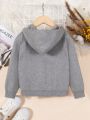 Toddler Boys' Hooded Sweater With Letter Pattern