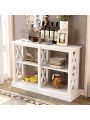 Console Table with 3-Tier Open Storage Spaces and 