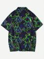 Nechines Men'S Short Sleeve Shirt With Star & Heart Elements