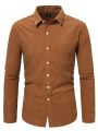 Manfinity Hypemode Men's Solid Color Long Sleeve Button Front Shirt