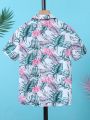 SHEIN Kids SUNSHNE Boys Tropical Print Shirt Without Tee