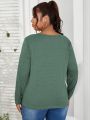 Plus Size Christmas Tree Printed Long Sleeve T-shirt