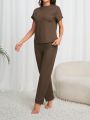 Women'S Ribbed Batwing Sleeve Loungewear Set