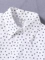 SHEIN Young Boy's Spring & Summer Modern Gentleman Star Printed Shirt, No Bow Tie Included