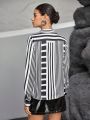 SHEIN BIZwear Vertical Striped Straight-fit Women's Shirt