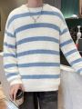 Manfinity Hypemode Men'S Striped Drop Shoulder Long Sleeve Round Neck Sweater