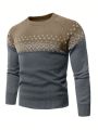 Manfinity Men'S Geometric Pattern Raglan Sleeve Sweater