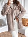 SHEIN Essnce Flap Pocket Fleece Coat