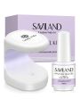 Saviland Gel Nail Glue with Mini Nail Lamp Kit, 4-in-1 U V Nail Glue Gel 15ML for Nail Tips and 16W Portable U V light for Easy and Fast Curing Gel Nail extension DIY Nail Art