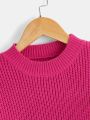 Teen Girls' Solid Color Drop Shoulder Sweater