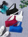 Women's Seamless Sports Bra With Single Shoulder Strap (Three Colors)