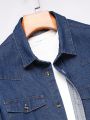 Men Flap Pocket Denim Shirt Without Tee