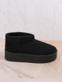 Women's Simple Black Ankle Boots Winter Snow Boots