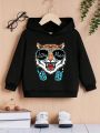 Young Boy Tiger Graphic Hoodie