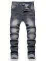 Manfinity Men Cat Whisker Washed Jeans