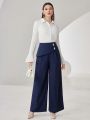 SHEIN Modely High Waist Wide Leg Suit Pants