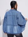 Women's Drawstring Denim Jacket