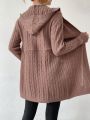 SHEIN Frenchy Women's Solid Color Hooded Cardigan