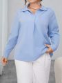 SHEIN Essnce Plus Size Solid Color Casual Shirt