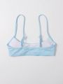 SHEIN Swim Basics Solid Rib Cami Bikini Top