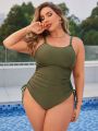 SHEIN Swim Vcay Plus Size Women's One-Piece Swimsuit With Side Ruched Detail